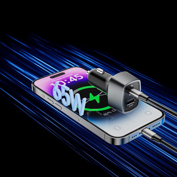 Celly CAR CHARGER USB-C USB-A 65W